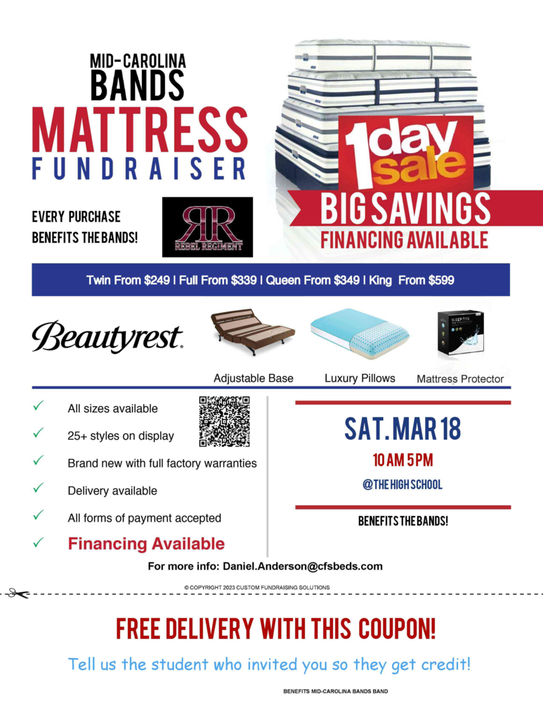 Band Mattress Fundraiser to be held on March 18