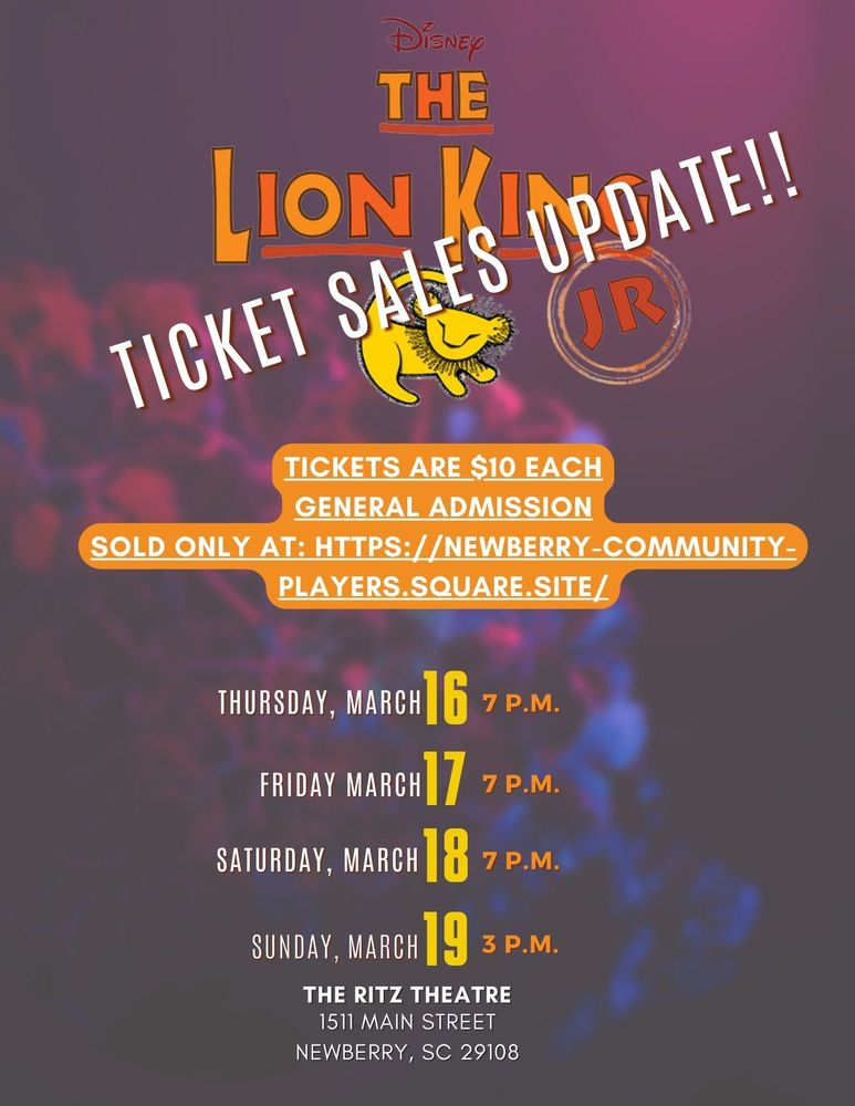 Lion King Jr. Ticket Flyer