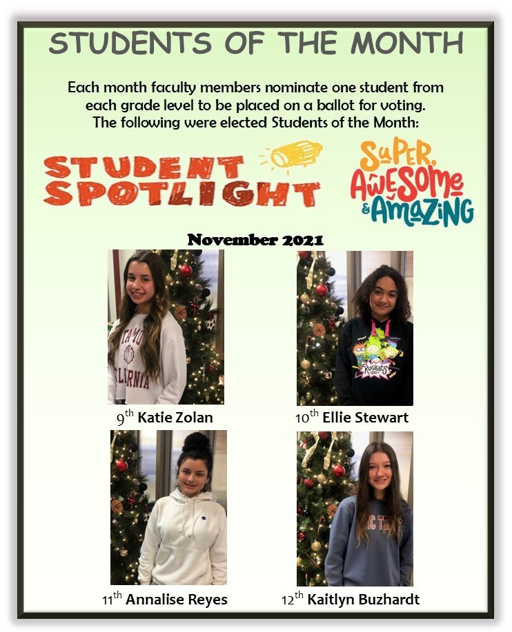 Students of the Month for November