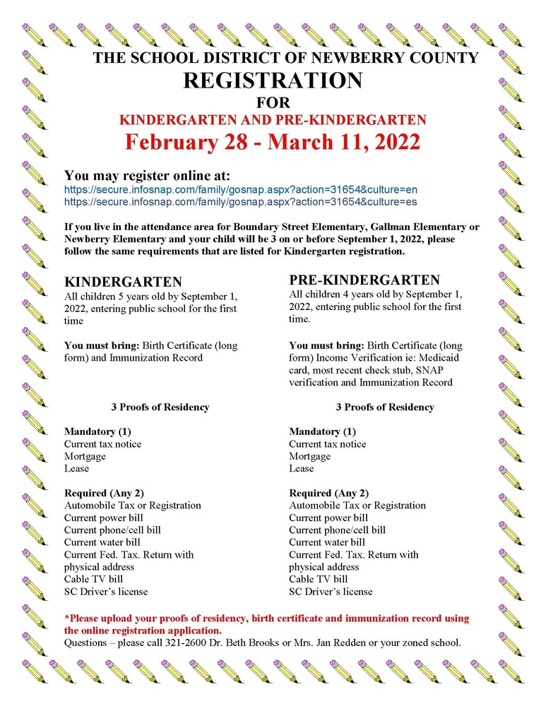 2022-2023 Pre-Kindergarten & Kindergarten Registration