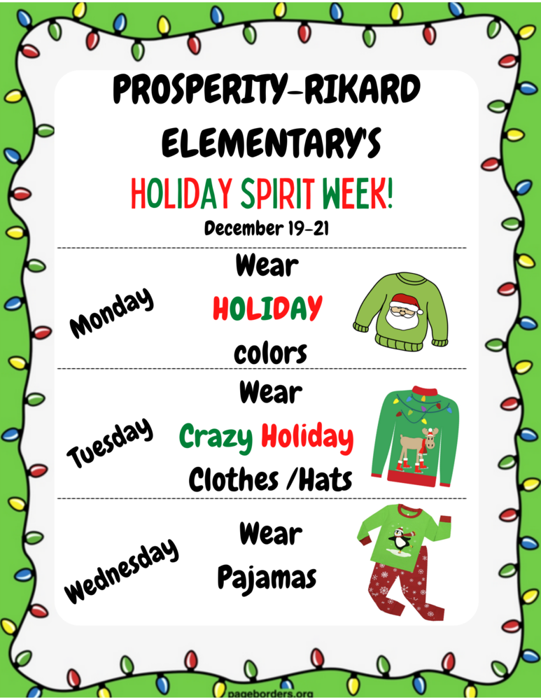 Holiday Spirit Week / December 19-21