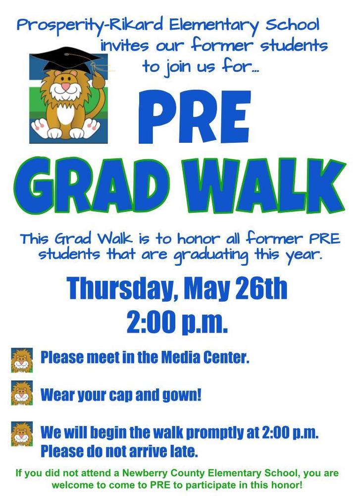 PRE Grad Walk for the Class of 2022