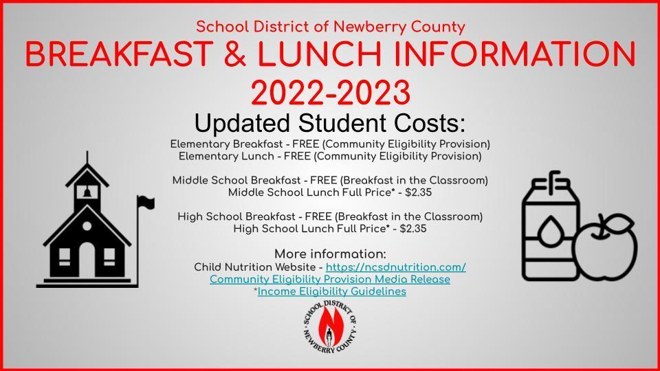 Breakfast and Lunch Information 