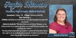 Taylor Harmon, NHS Teacher of the Year