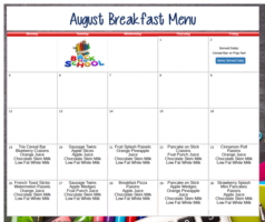 August Breakfast Menu
