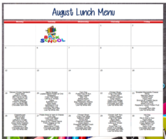 August Lunch Menu
