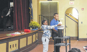 Dominic Brown stops by Newberry Elementary