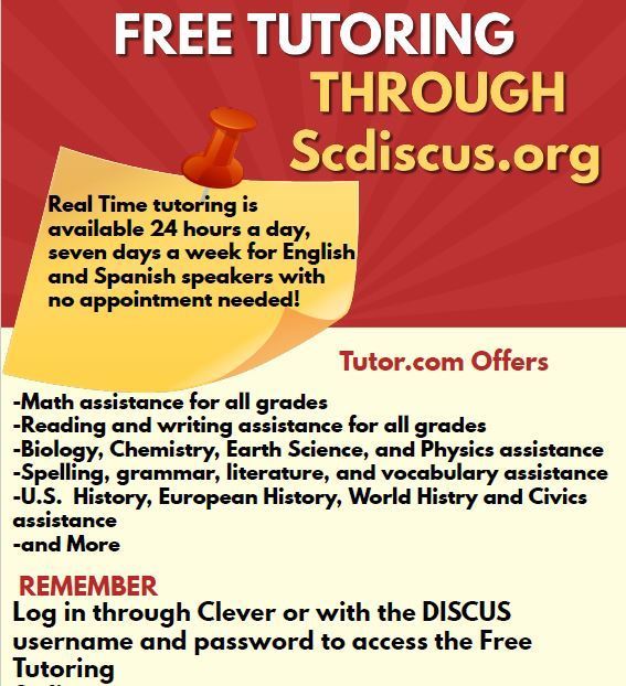 FREE Tutoring through SCDiscus