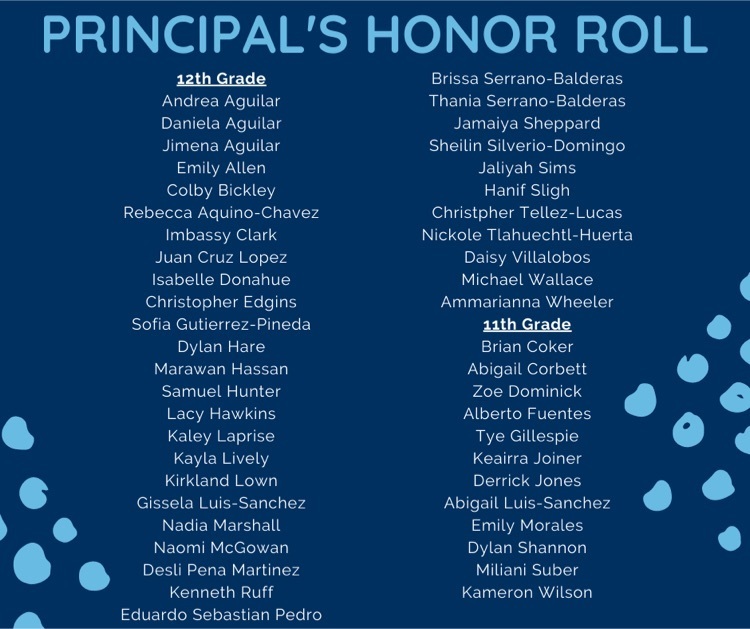 Principal’s Honor Roll List Page 2