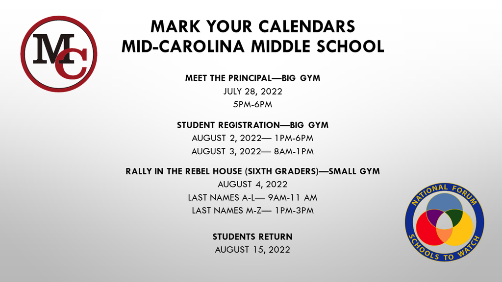 Upcoming Events MCMS