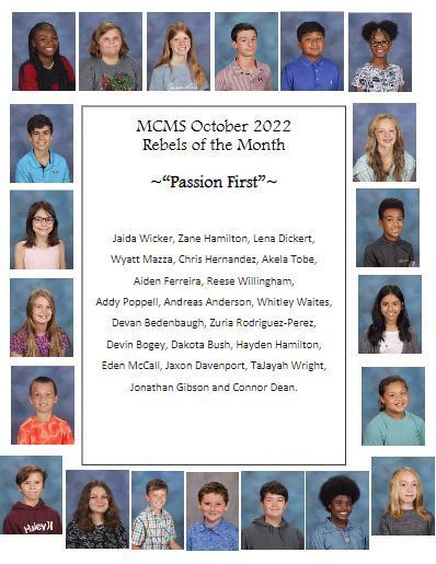 Congratulations to our October Students, Teacher and Support Staff of the Month. 